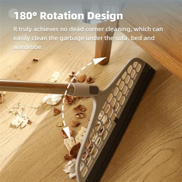 2 In 1 Adjustable Magic Broom Pet Hair Remover W/ Mini Squeegee Extended Length - Picture 3 of 9